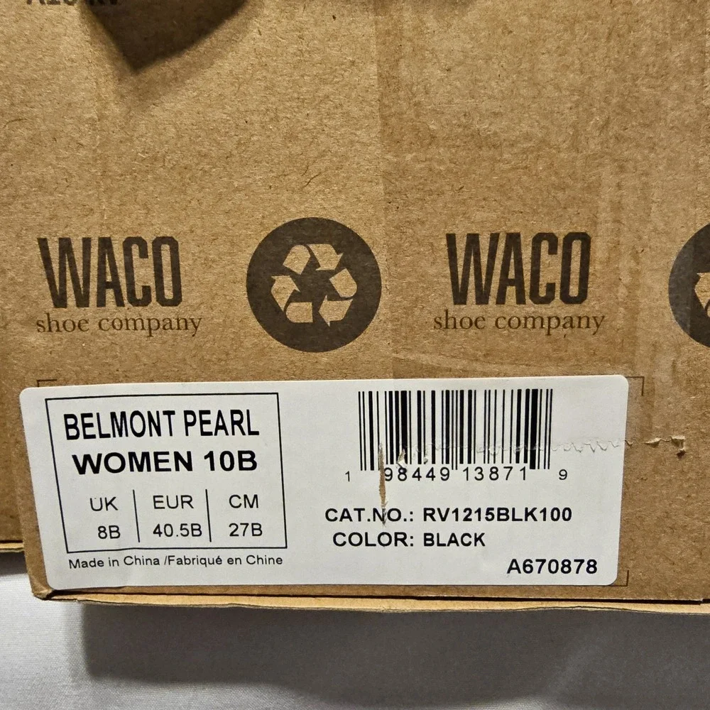 WACO Revitalign Belmont Pearl Women's 10 Black Platform Comfort Sneakers NEW‎